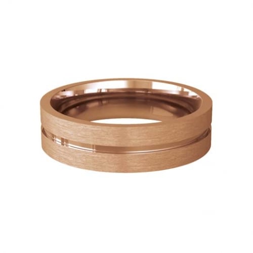 Patterned Designer Rose Gold Wedding Ring - Carezza